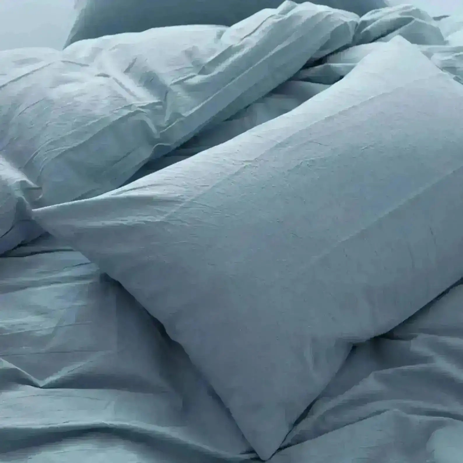 100% Cotton Duvet Cover Set - Sky Blue - Image 3
