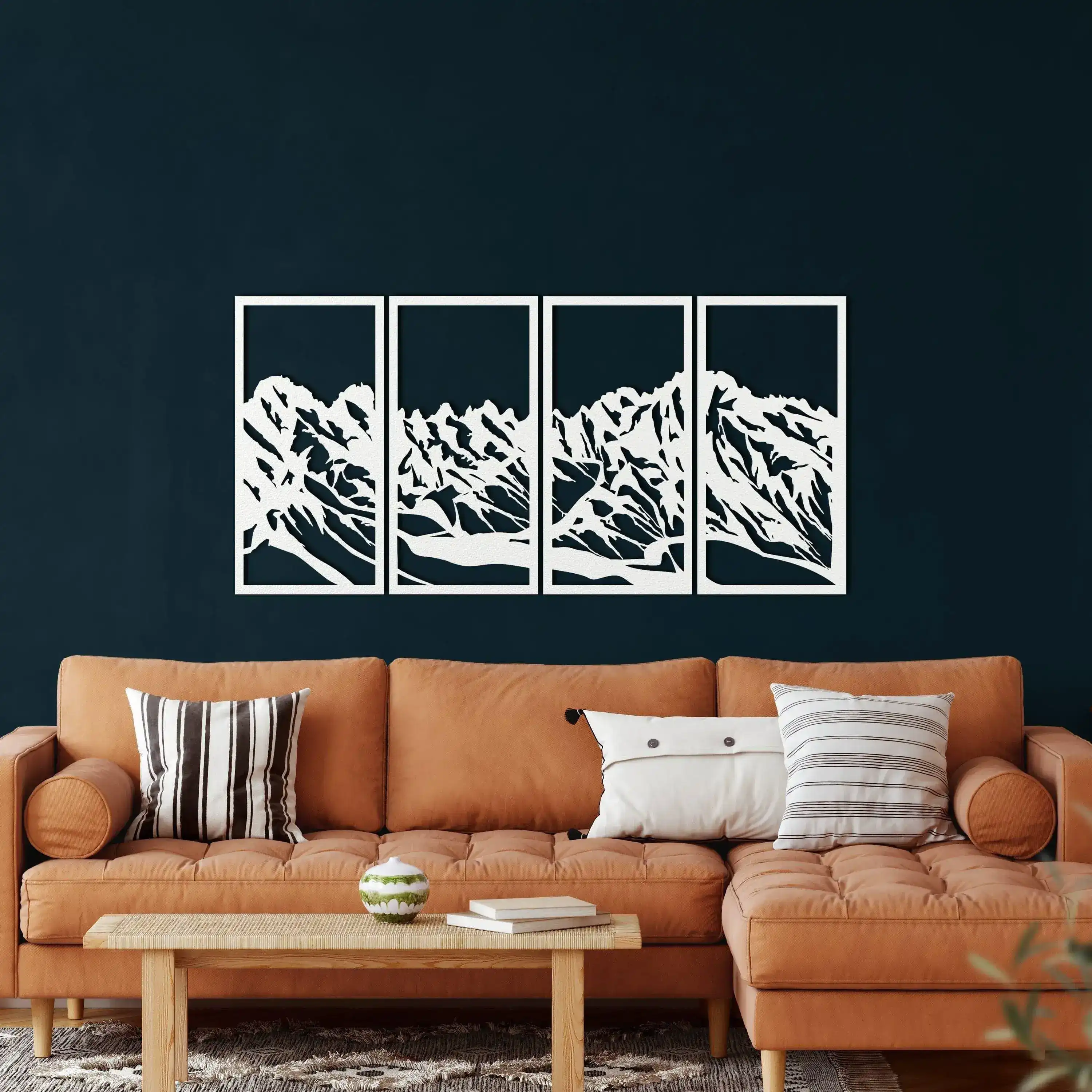 4 Panel Mountain Landscape Metal Wall Hangings - Image 10
