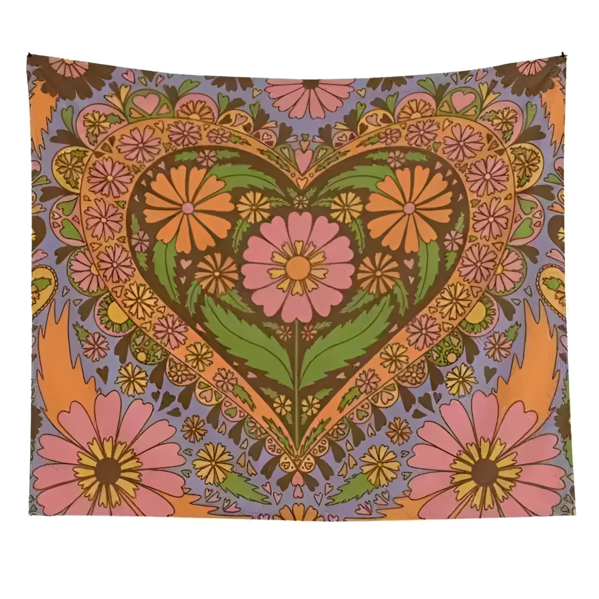 80S Retro Flower Wall Hanging Tapestry Wall Decor - Image 6