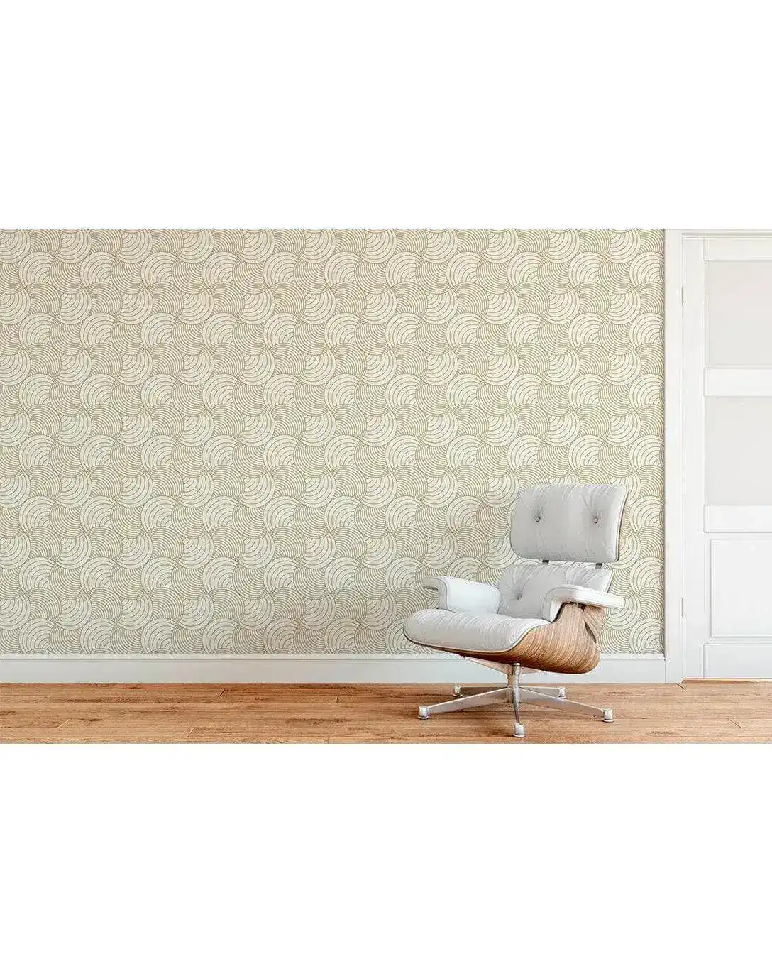 Abstract Beige Stripes Waves Removable Wallpaper - Image 5