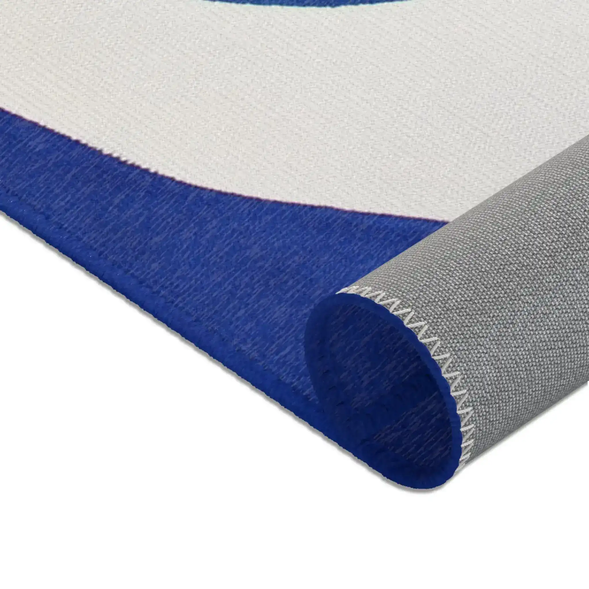 Abstract Blue & White Geometric Rug - Image 11