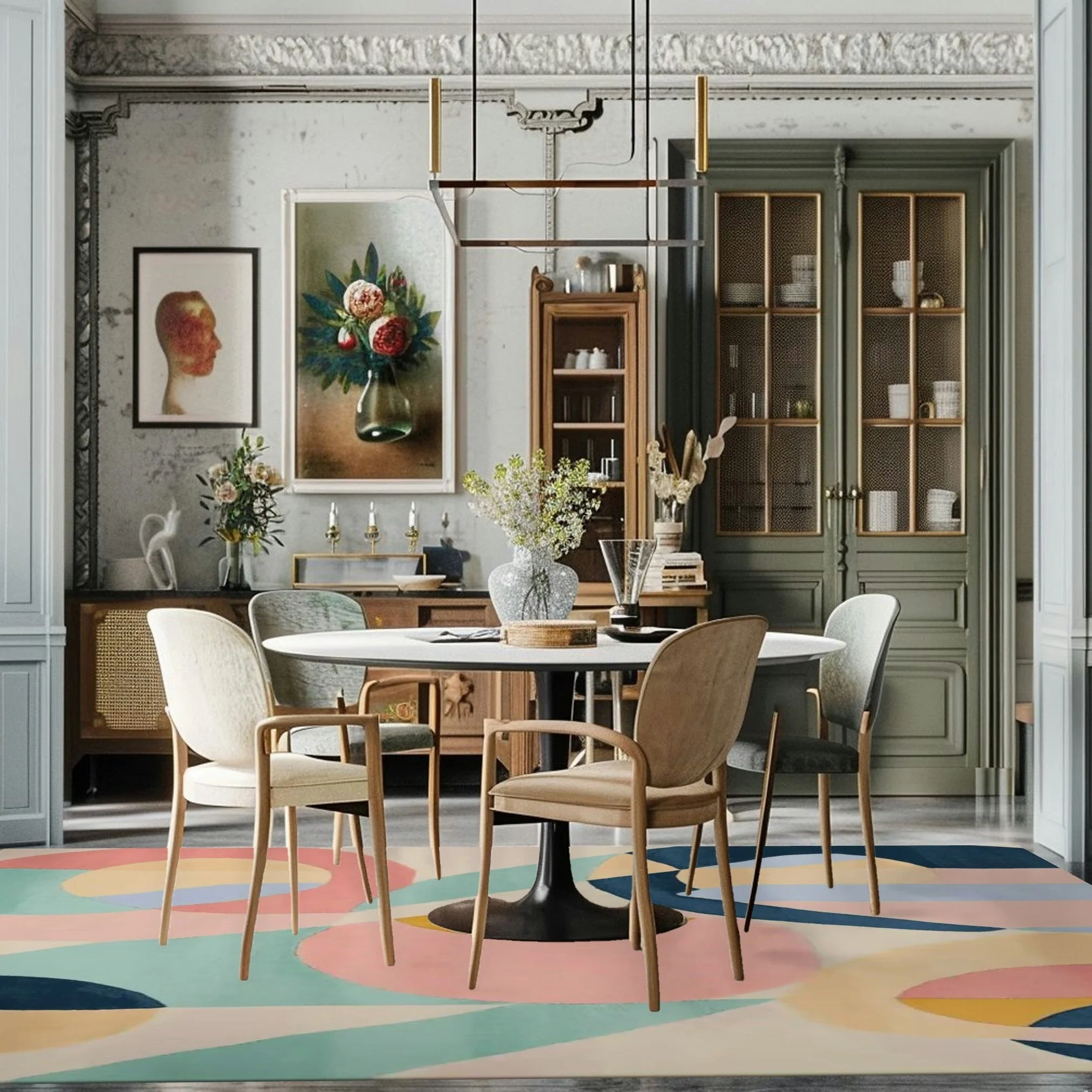 Abstract Color Motion Hand Tufted Rug - Image 5