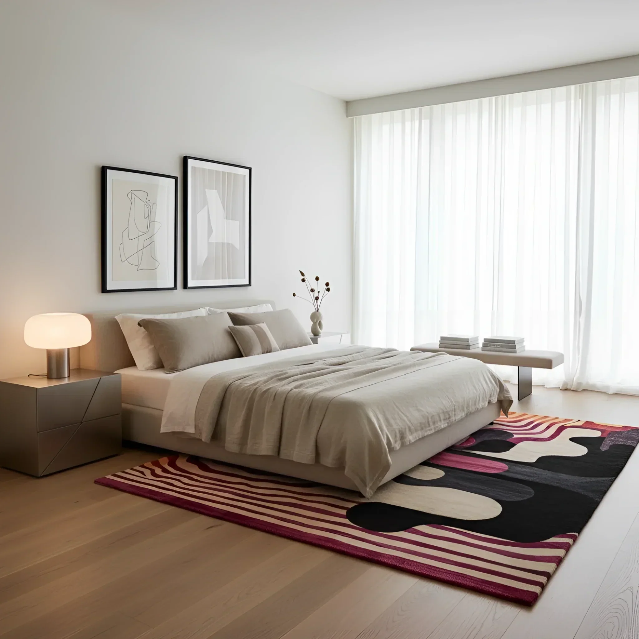 Abstract Ink Blot Hand Tufted Rug  - Image 3