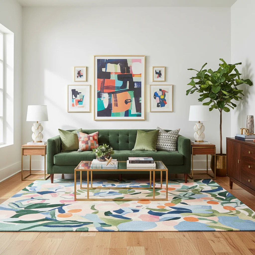 Abstract Nature Echo Hand Tufted Rug - Image 2