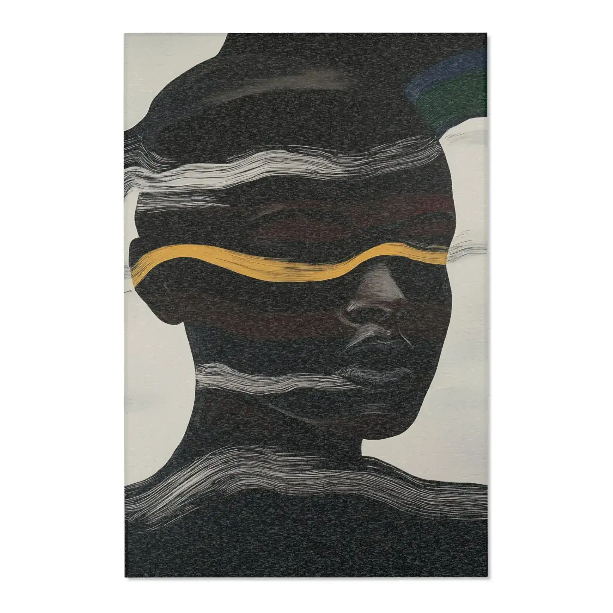 Abstract Noir Striped Elegance Rug - Image 3