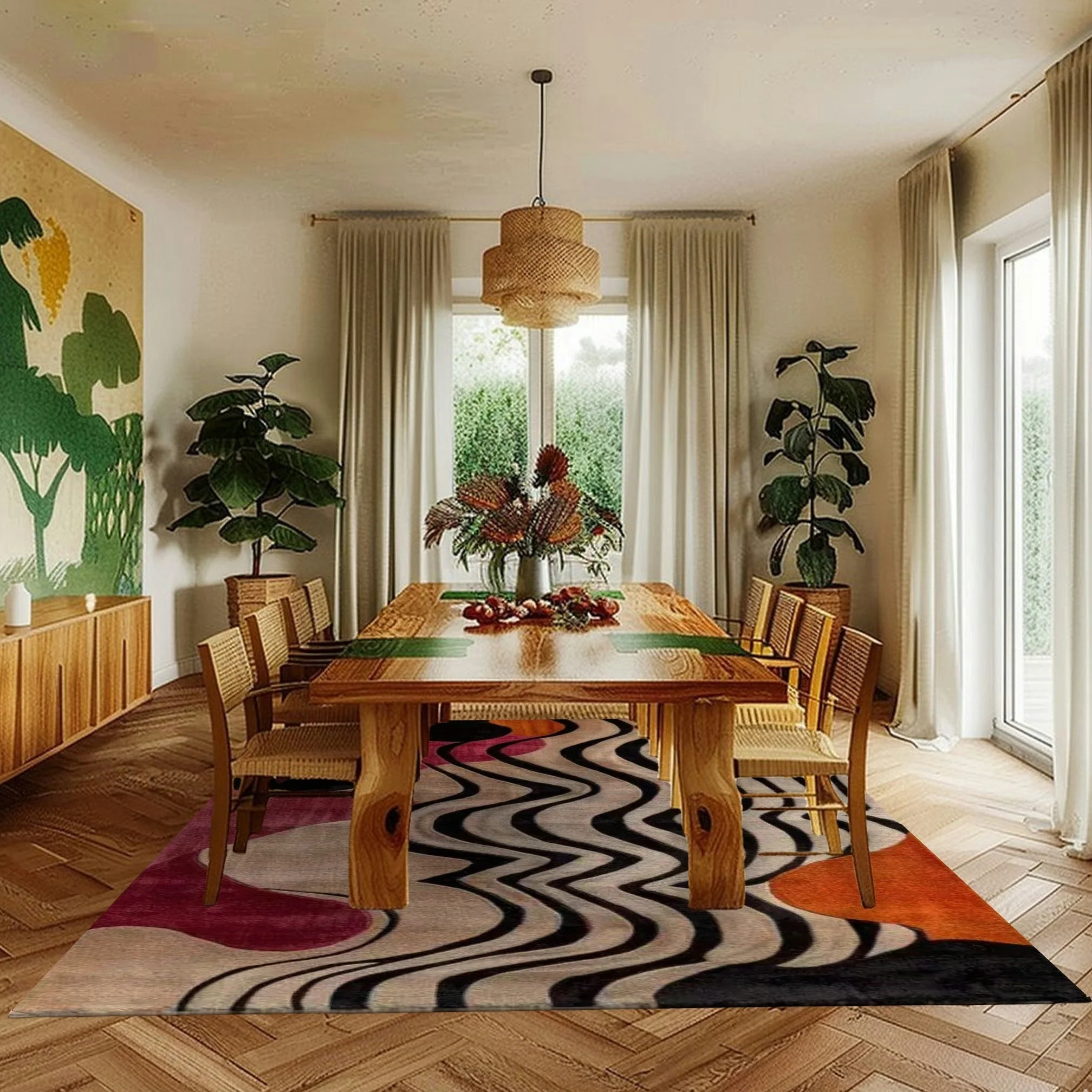 Abstract Odyssey Hand Tufted Viscose Rug - Image 6