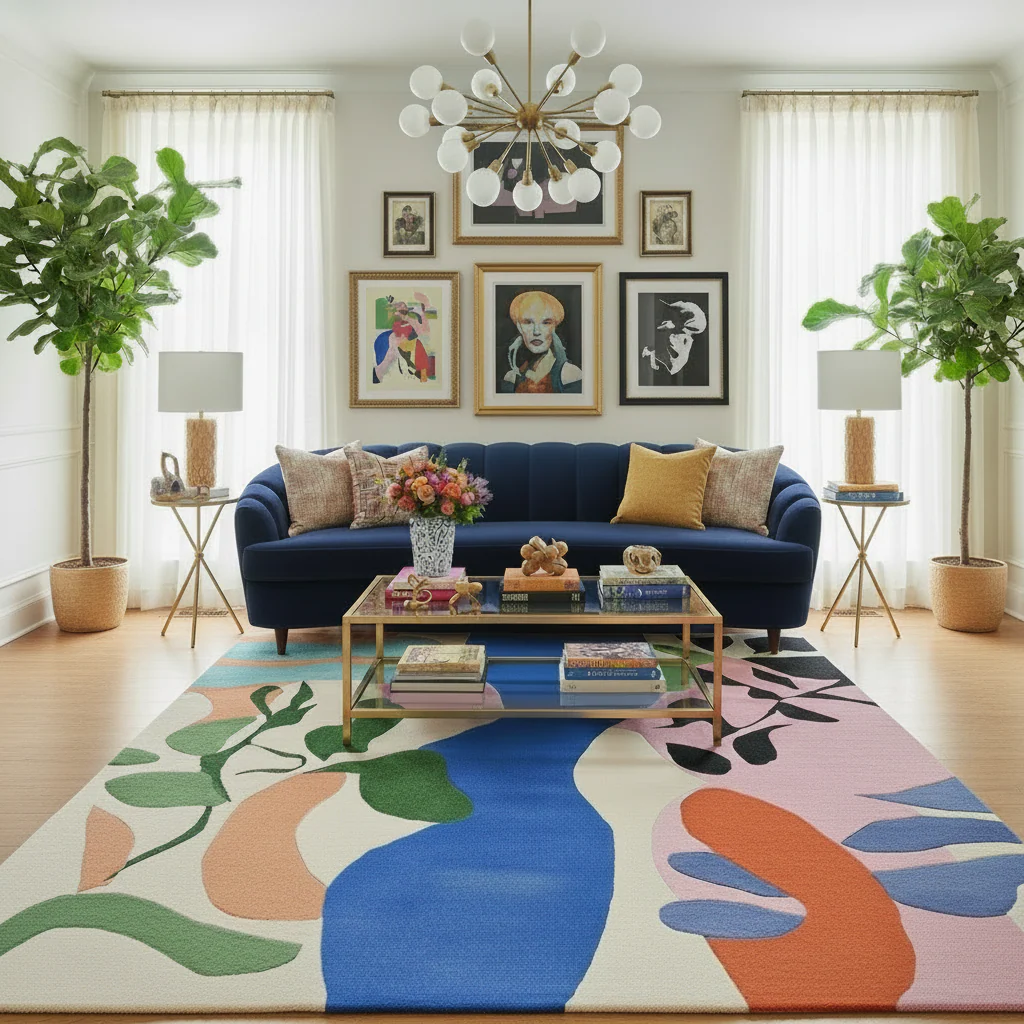 Abstract Shape Sequence Hand Tufted Rug - Image 2