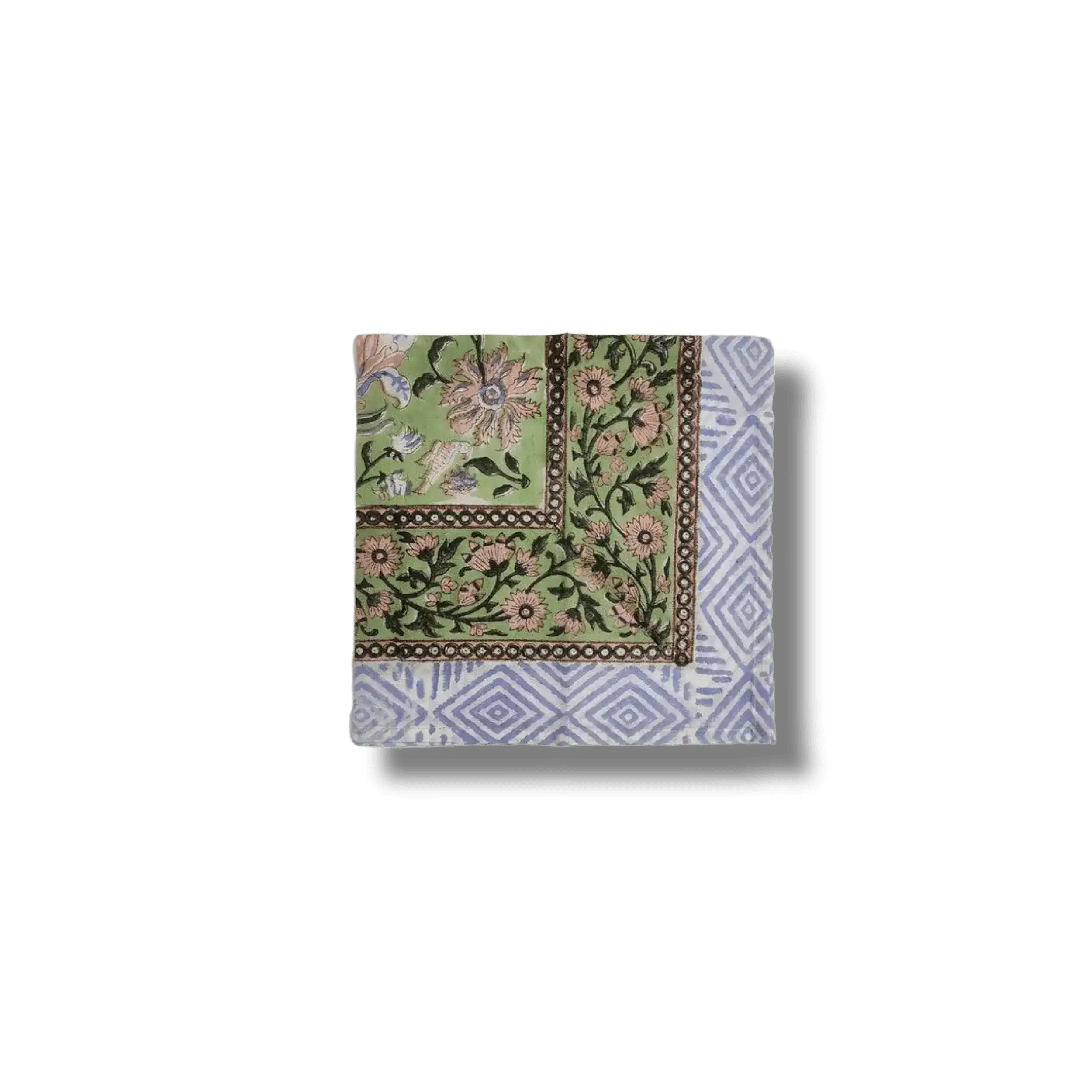 Aditi Green Hand Block Print Cotton Napkins - Image 3