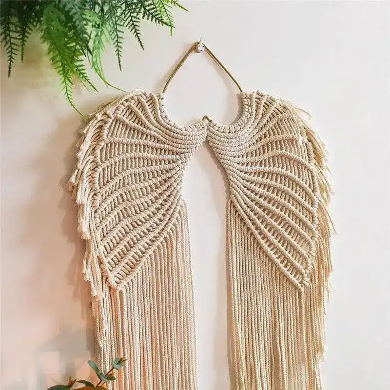 Angel Wings Hand Woven Macrame Wall Hanging - Image 3