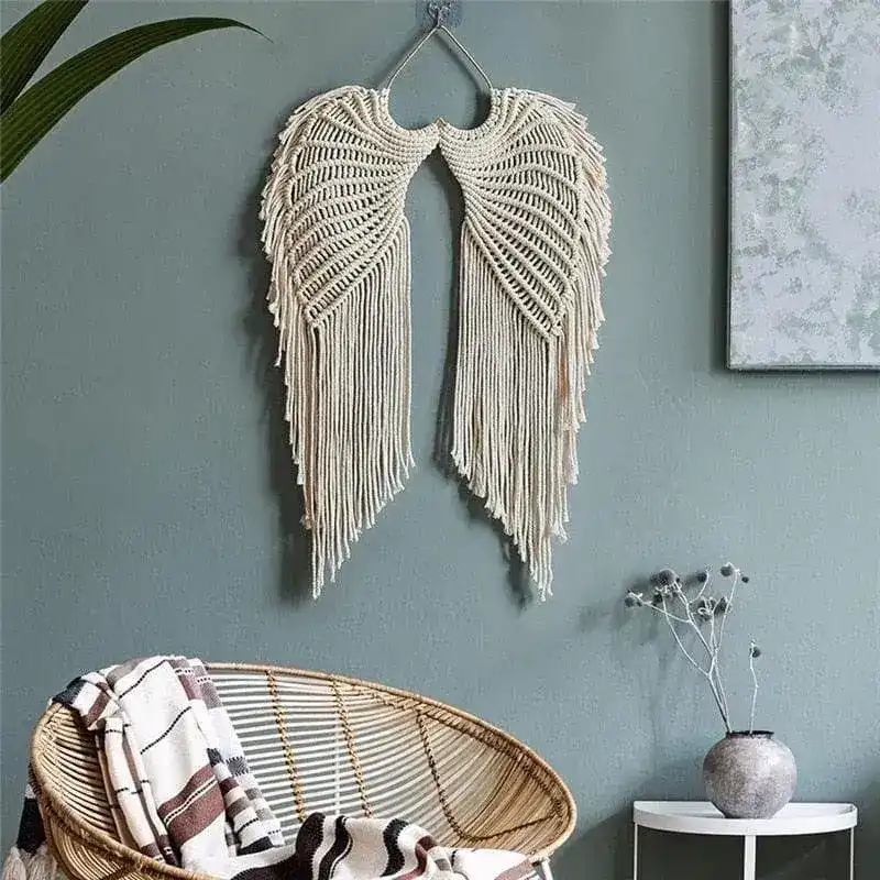Angel Wings Hand Woven Macrame Wall Hanging - Image 4