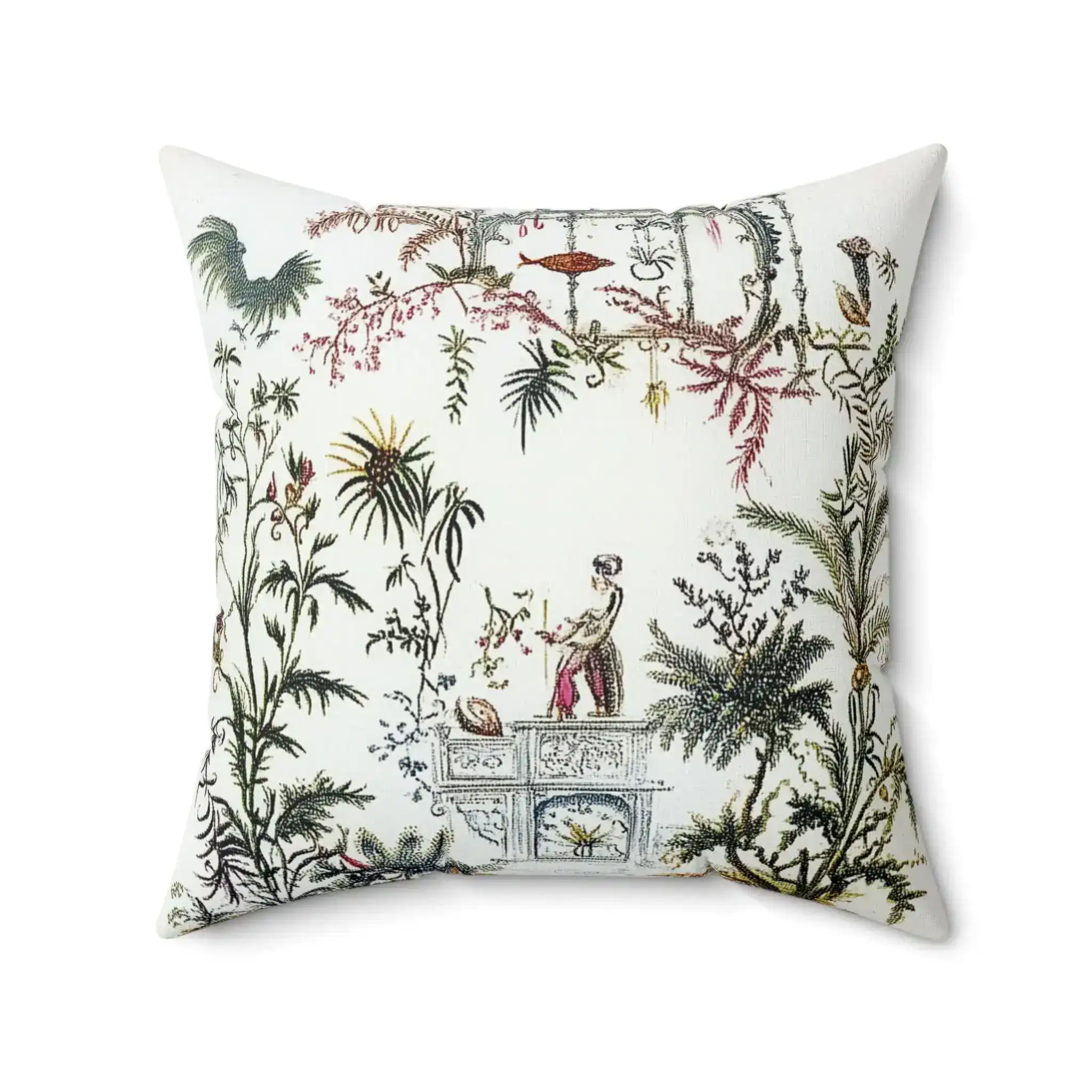 Antique Garden Tapestry Throw Pillow - Image 6