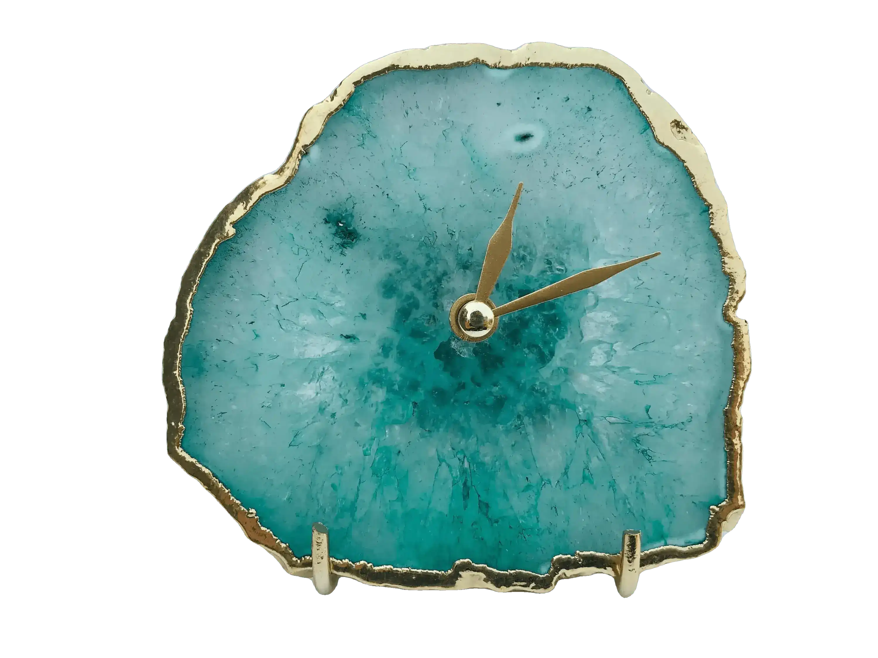 Aqua Agate Desk Wall Clock