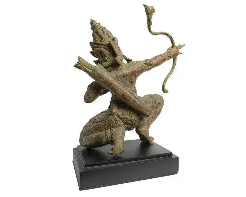 Arjuna Hindu God Bronze Figurine - Image 4
