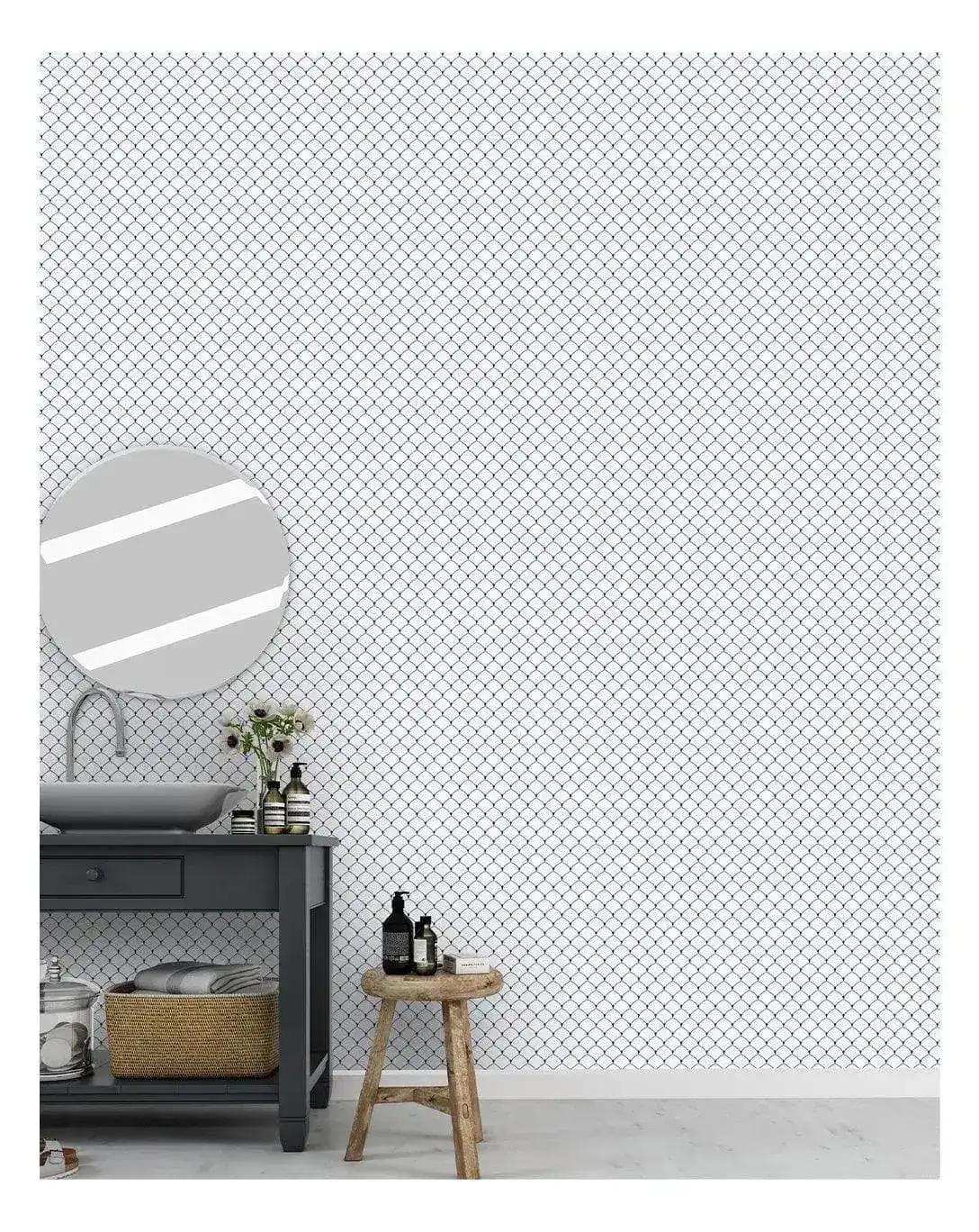 Art Deco Geometric Scallop Removable Wallpaper - Image 4