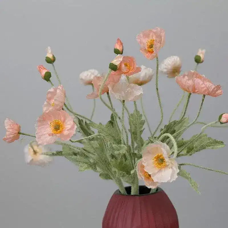 Artificial Poppy Flower Stem