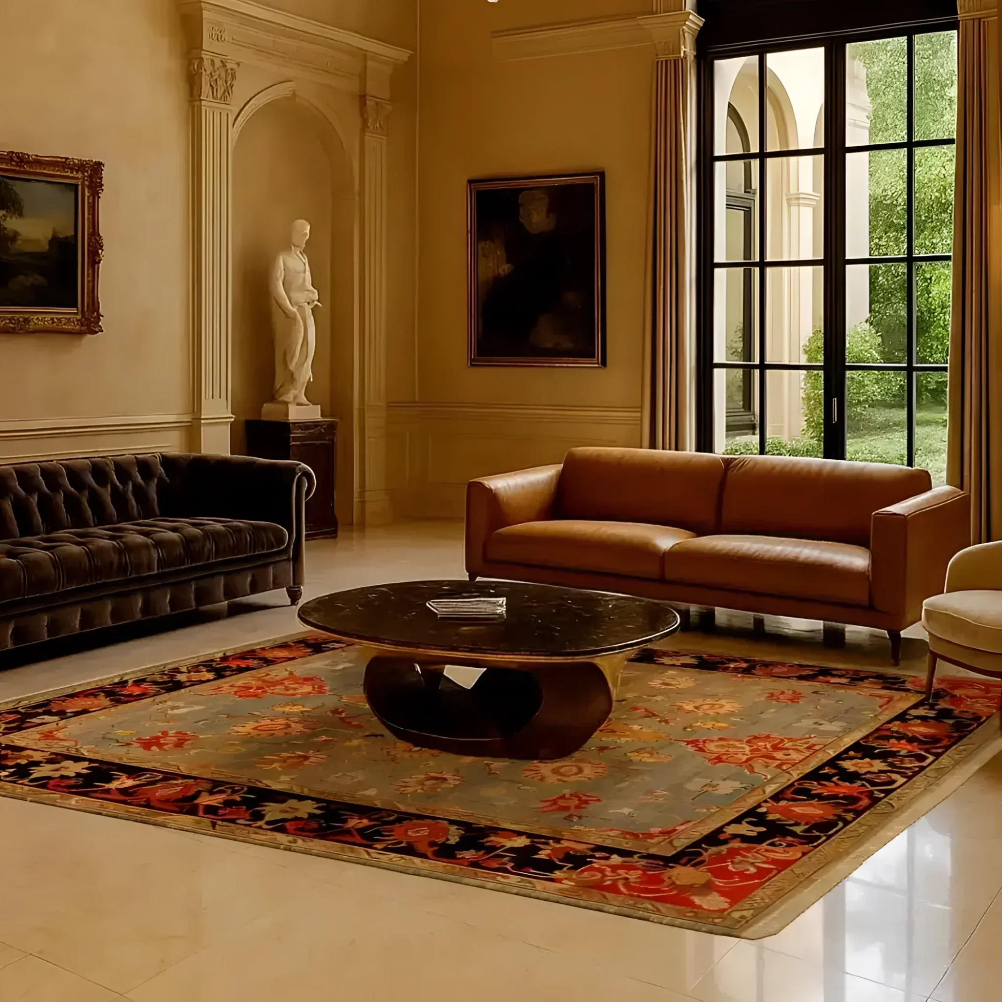 Artisan Floral Masterpiece Hand Knotted Area Rug - Image 2