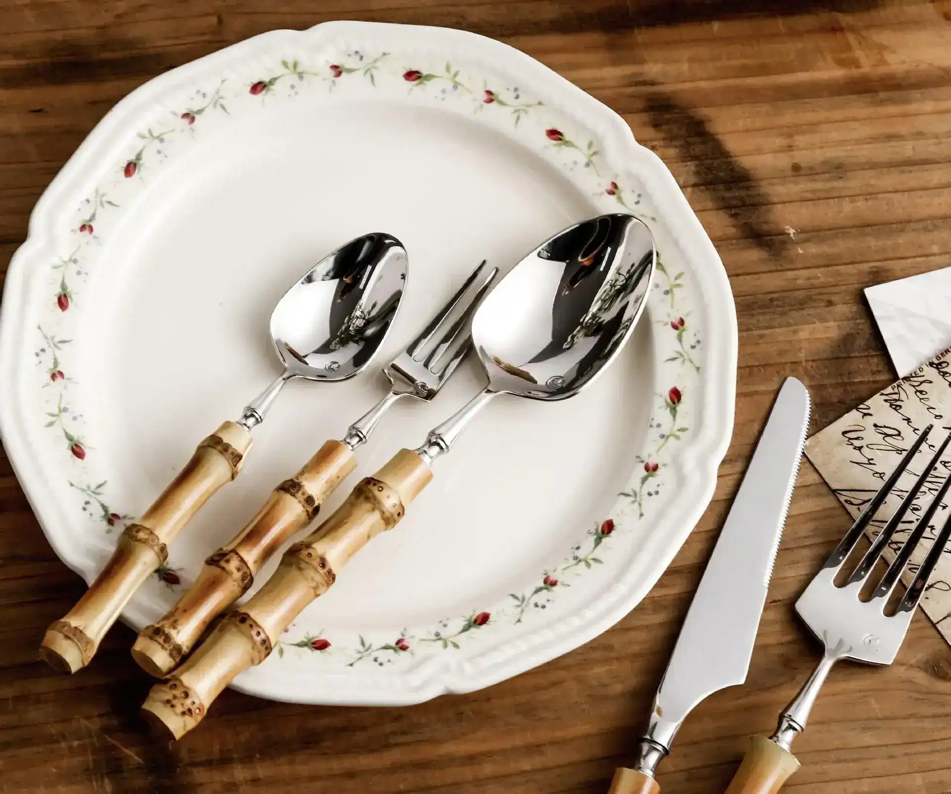 Bamboo Handle Flatware Cutlery - Image 9