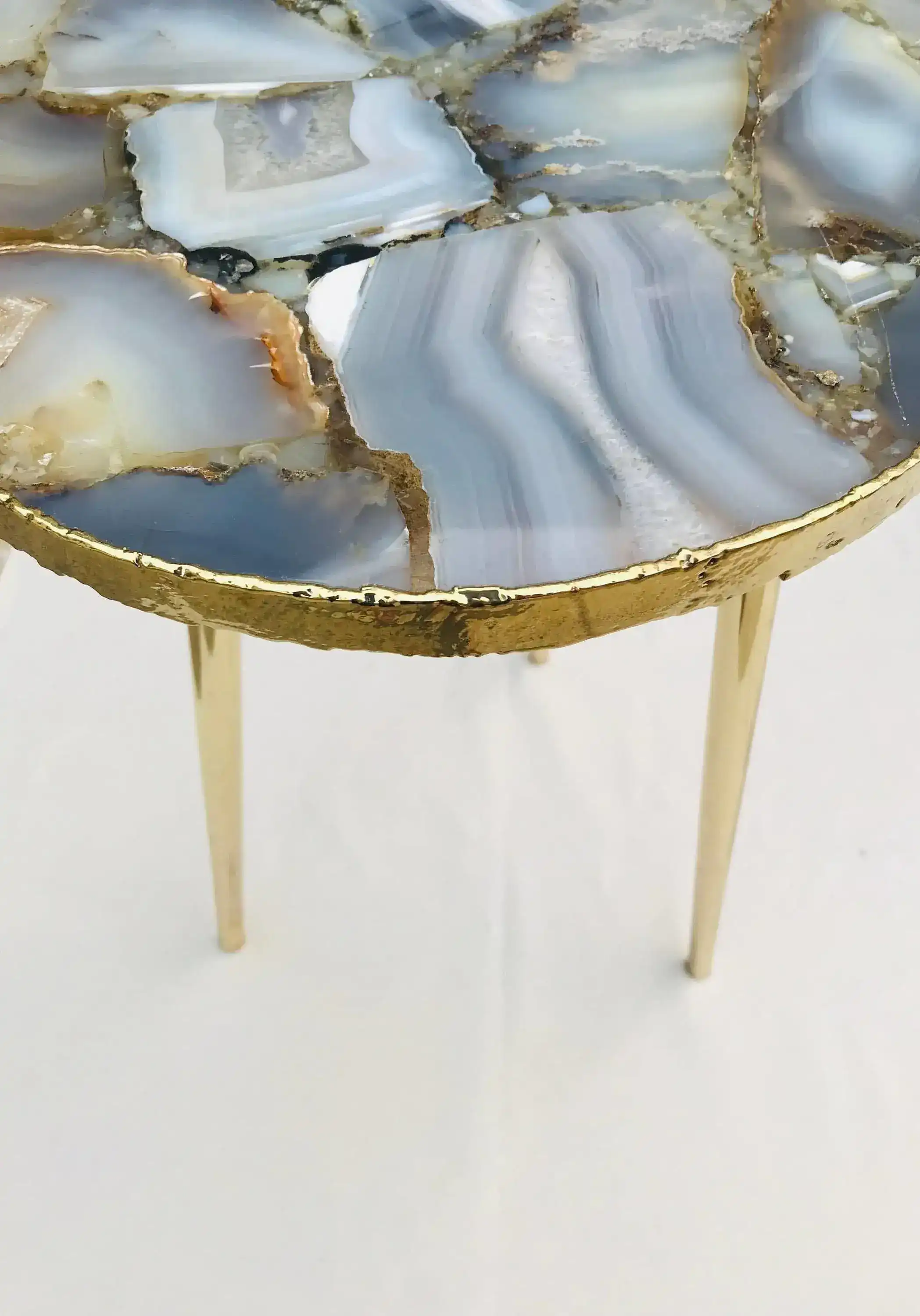 Banded Agate Round Edge Accent Table - Image 10