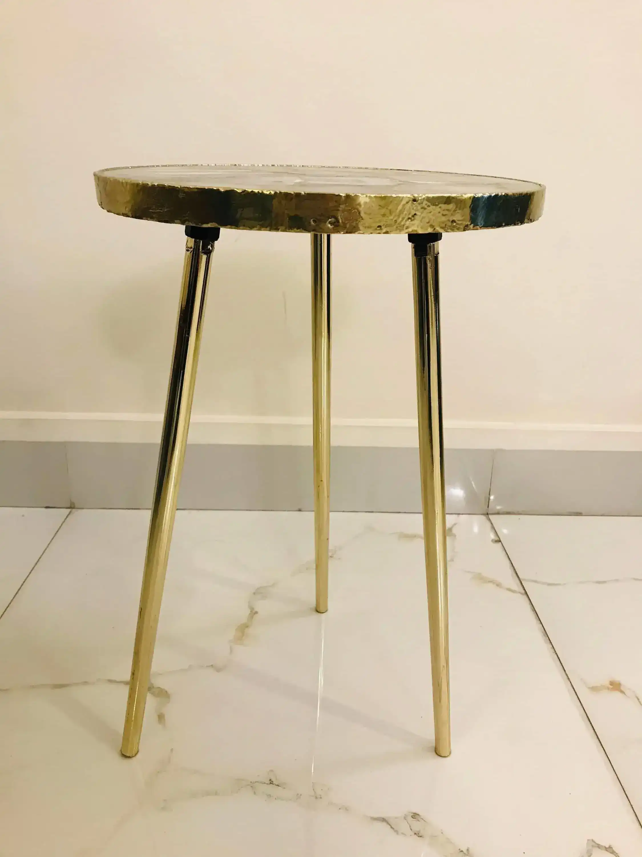 Banded Agate Round Edge Accent Table - Image 9