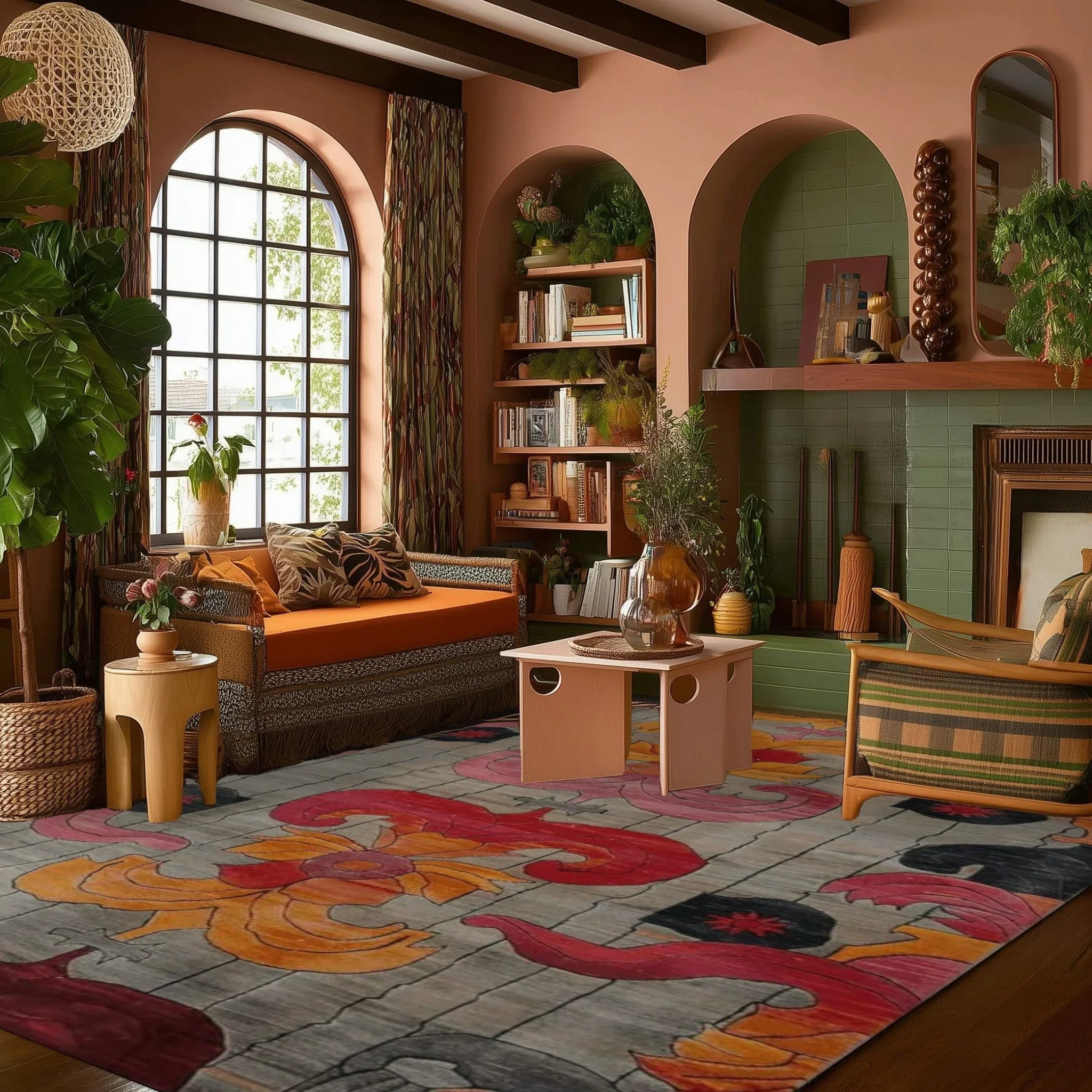 Baroque Fire Bloom Hand Tufted Rug - Image 4