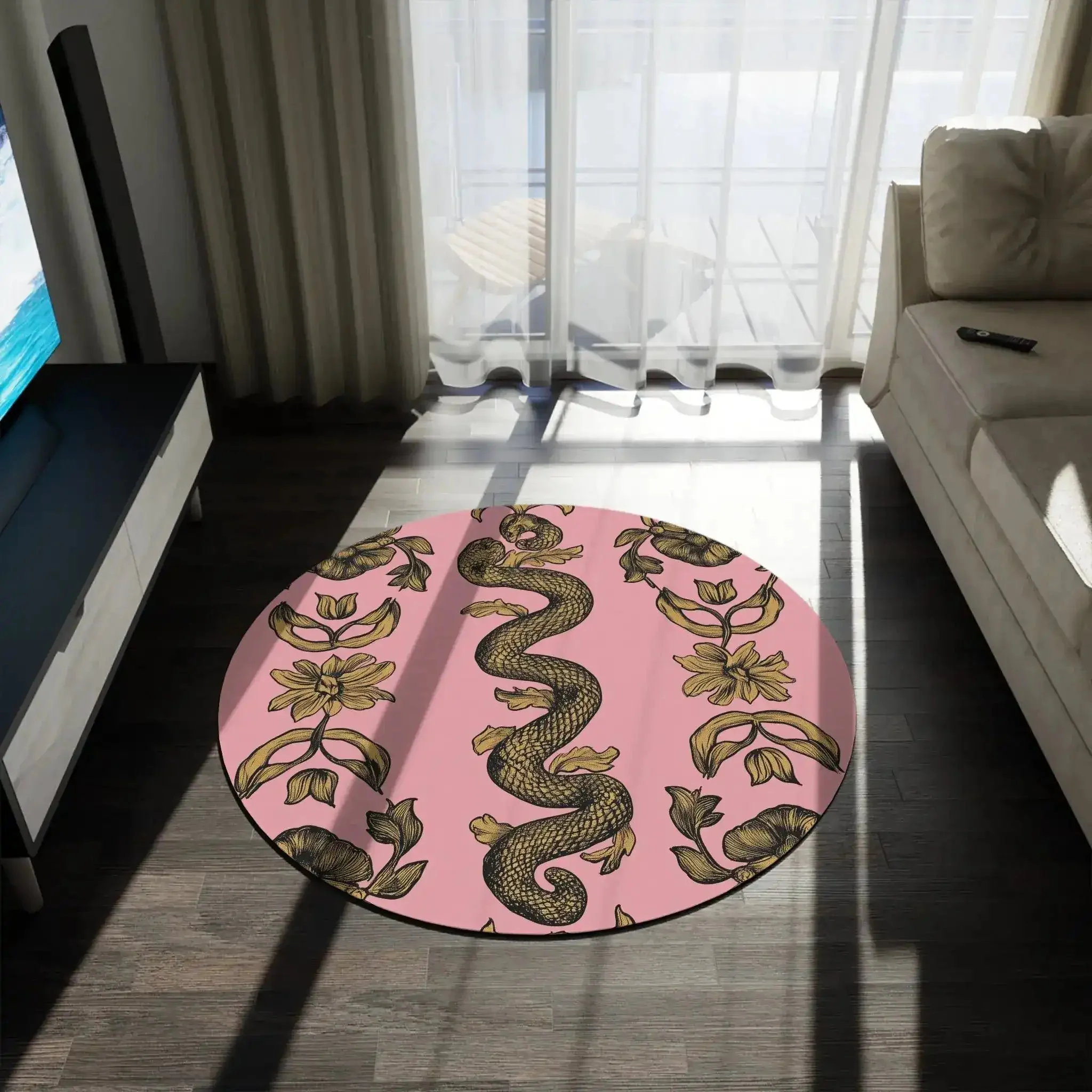 Baroque Serpent Pink Accent Rug - Image 4