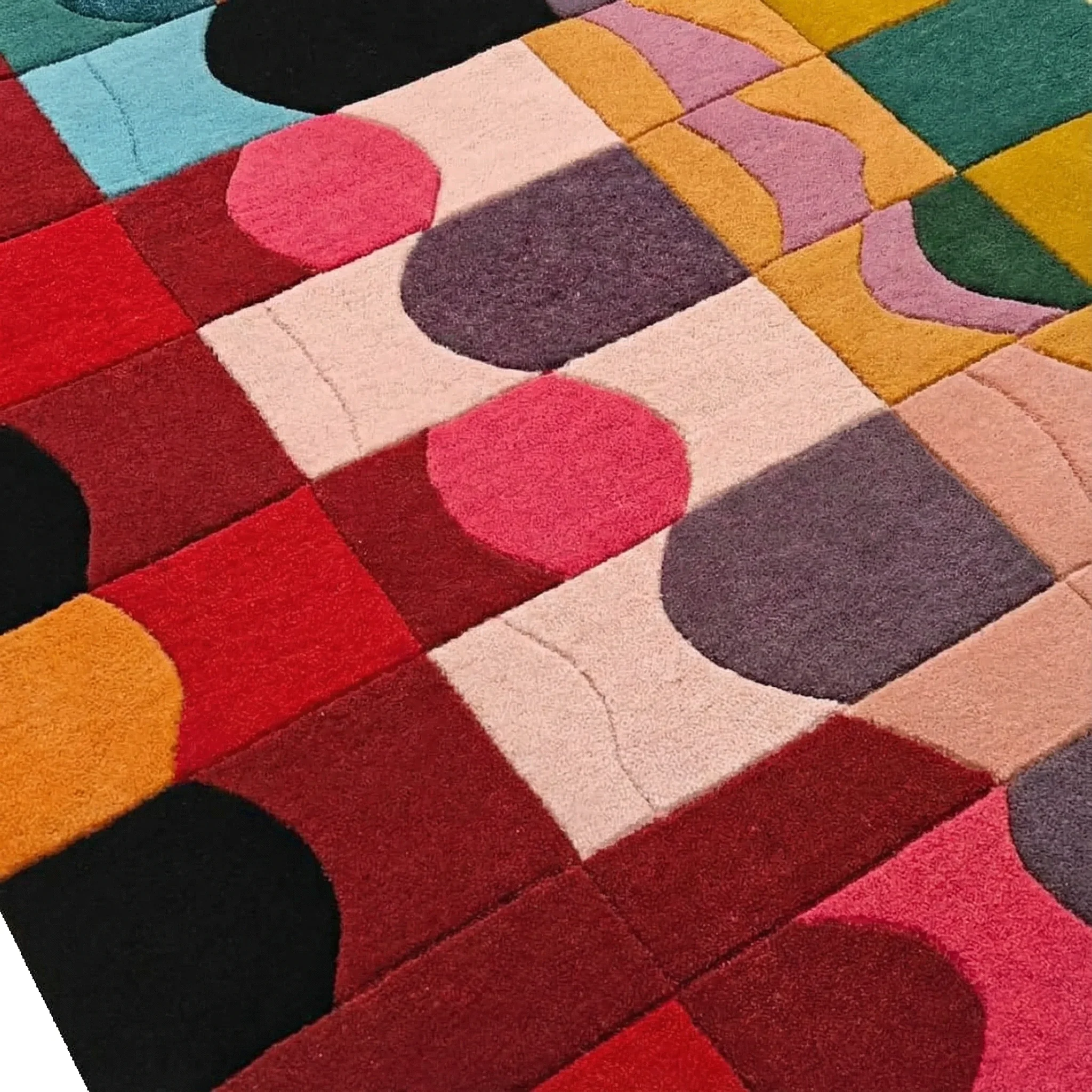 Bauhaus Patchwork Hand Tufted Wool Rug - Image 5