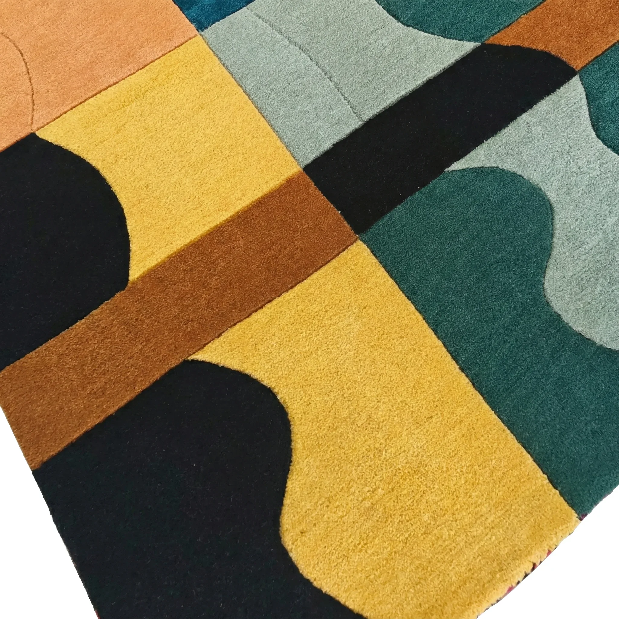 Bauhaus Patchwork Hand Tufted Wool Rug - Image 6
