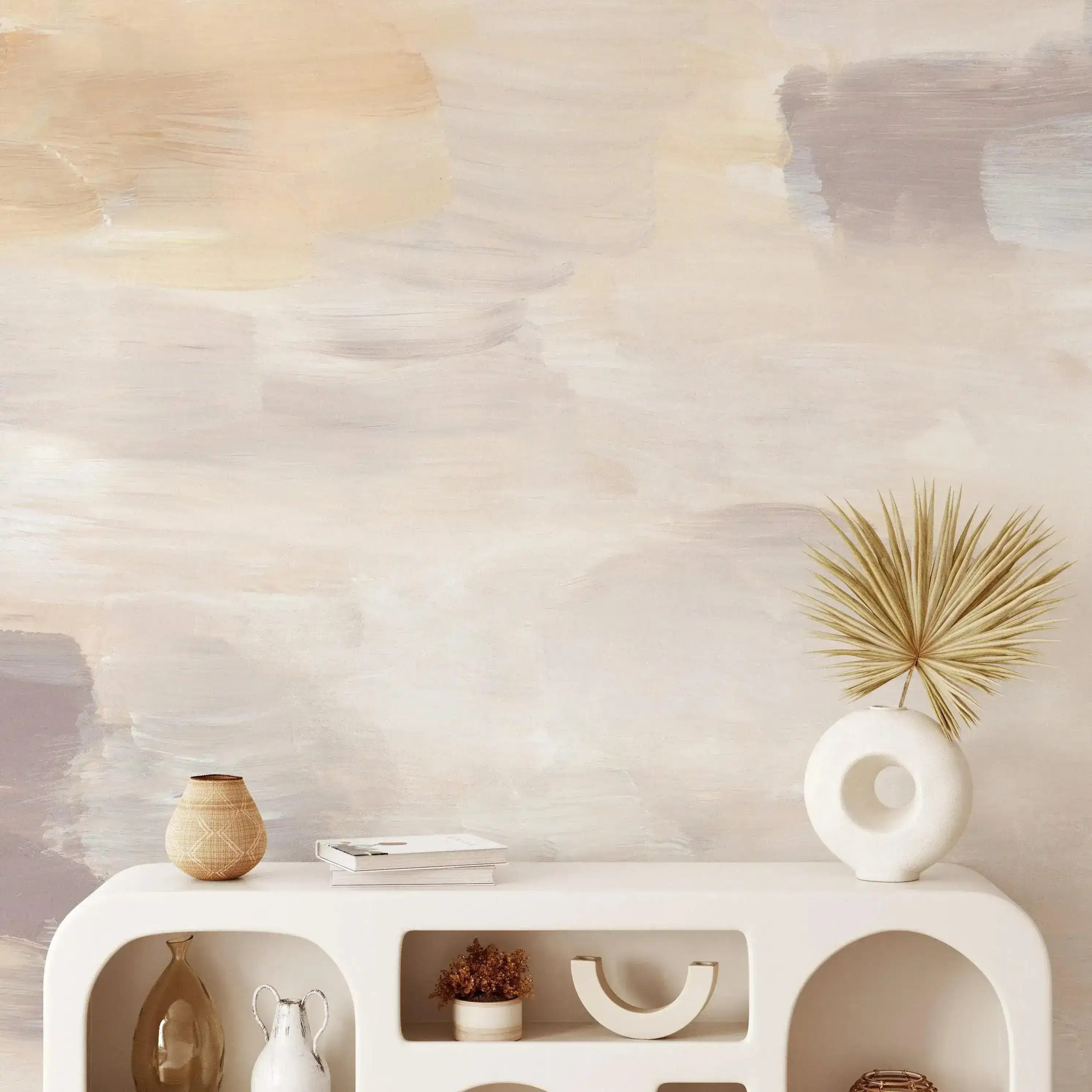 Beige Acrylic Brush Strokes Self Adhesive Decal Wall Mural - Image 4