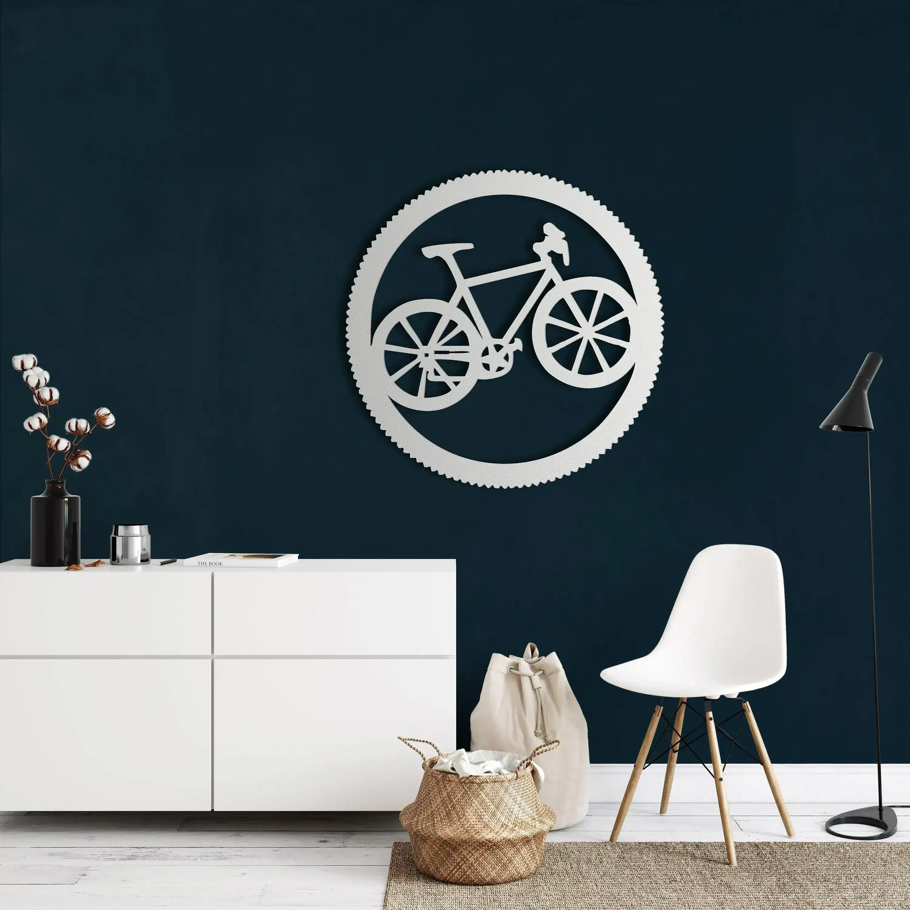 Bicycle in Circle Metal Wall Hanging Art - Image 10