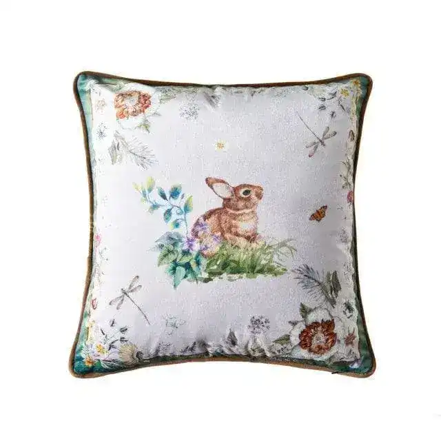 Birds of Floral Paradise Printed Velvet Cushion Cover - Image 10