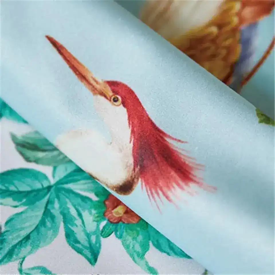 Birds of Floral Paradise Printed Velvet Cushion Cover - Image 5