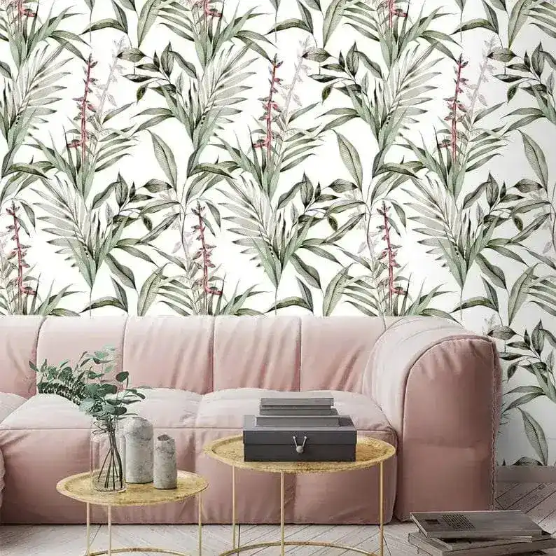 Birds of Paradise Leaves Botanical Wallpaper - Image 6