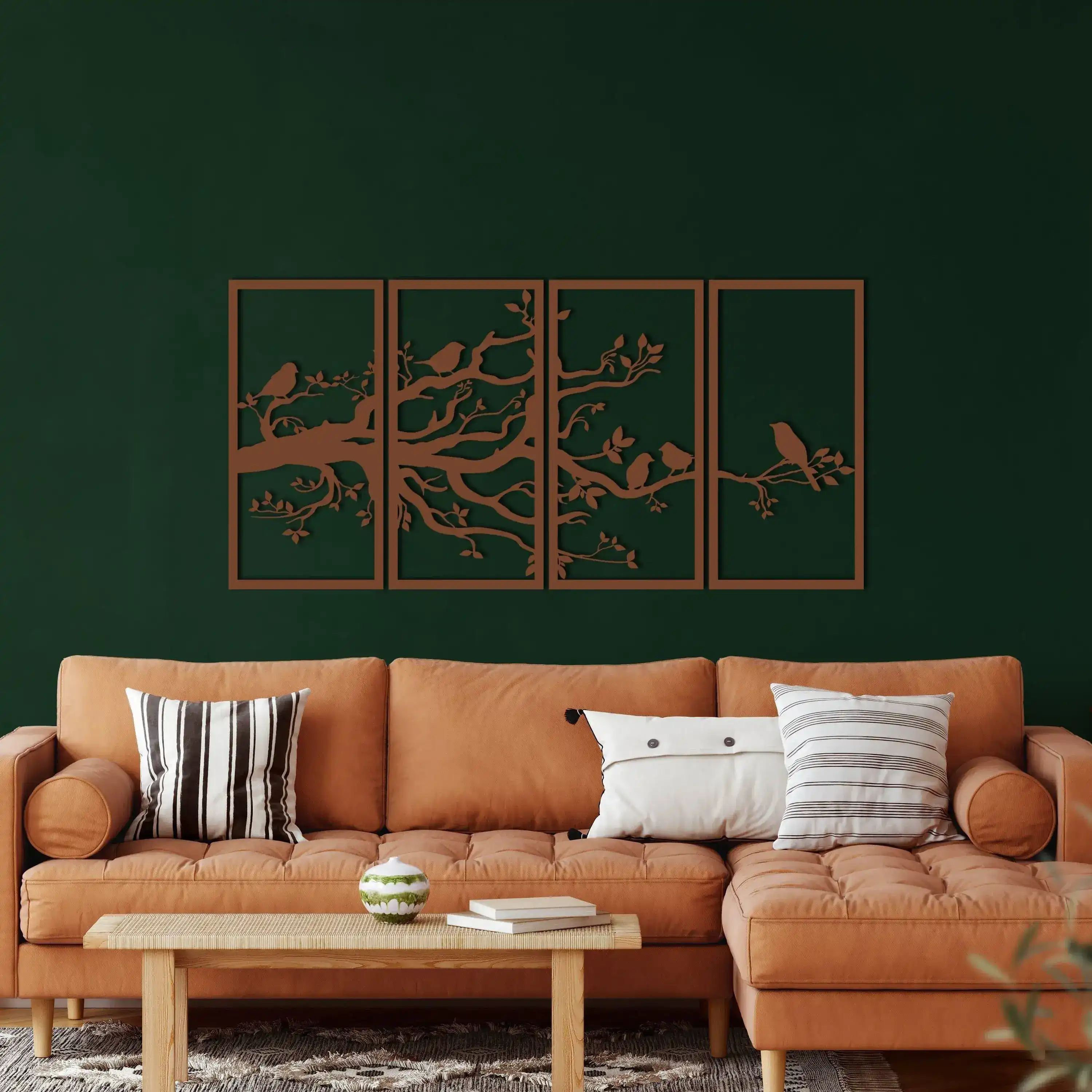 Birds on Branch Wall Art Metal Wall Hanging Decor - 4 panel - Image 12