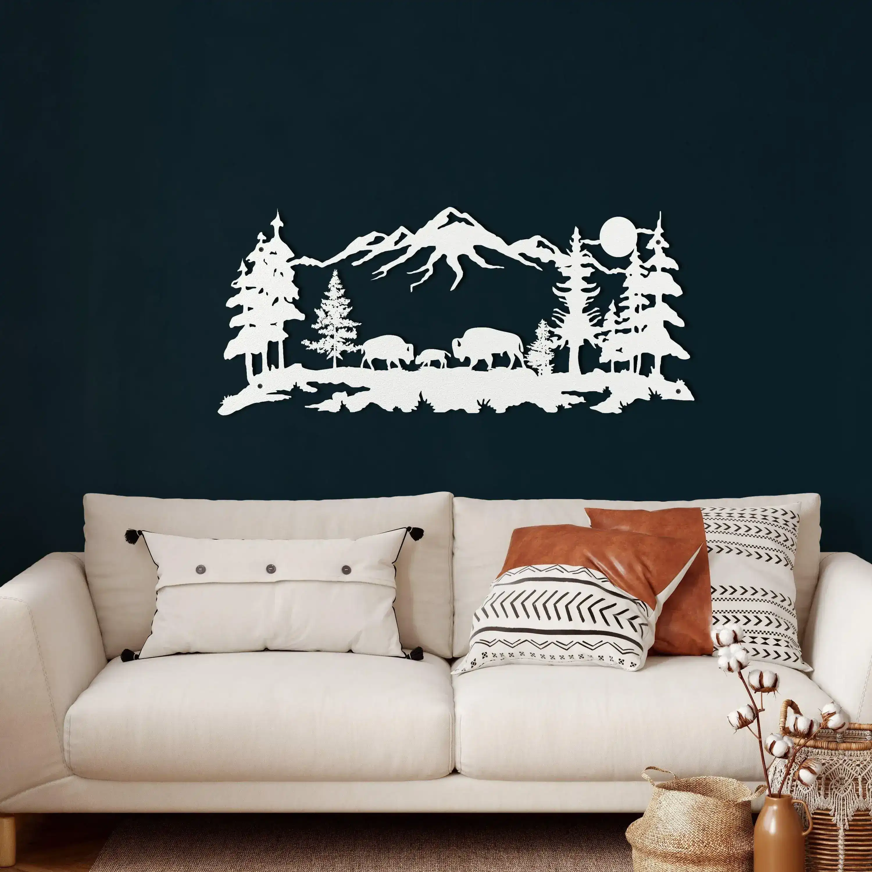 Bison and Mountain Metal Wall Hangings - Image 9