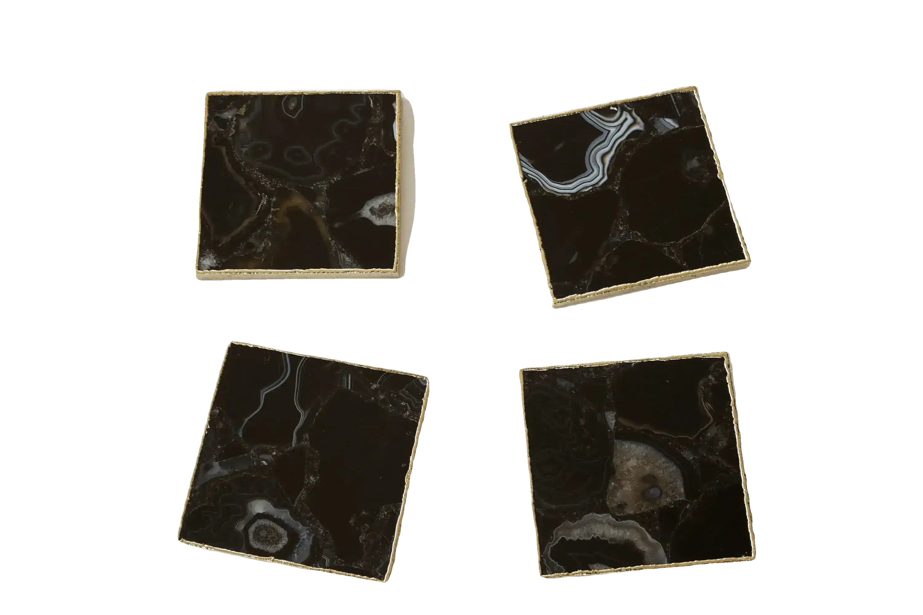Black Agate Coasters - Set of 4 - Image 2