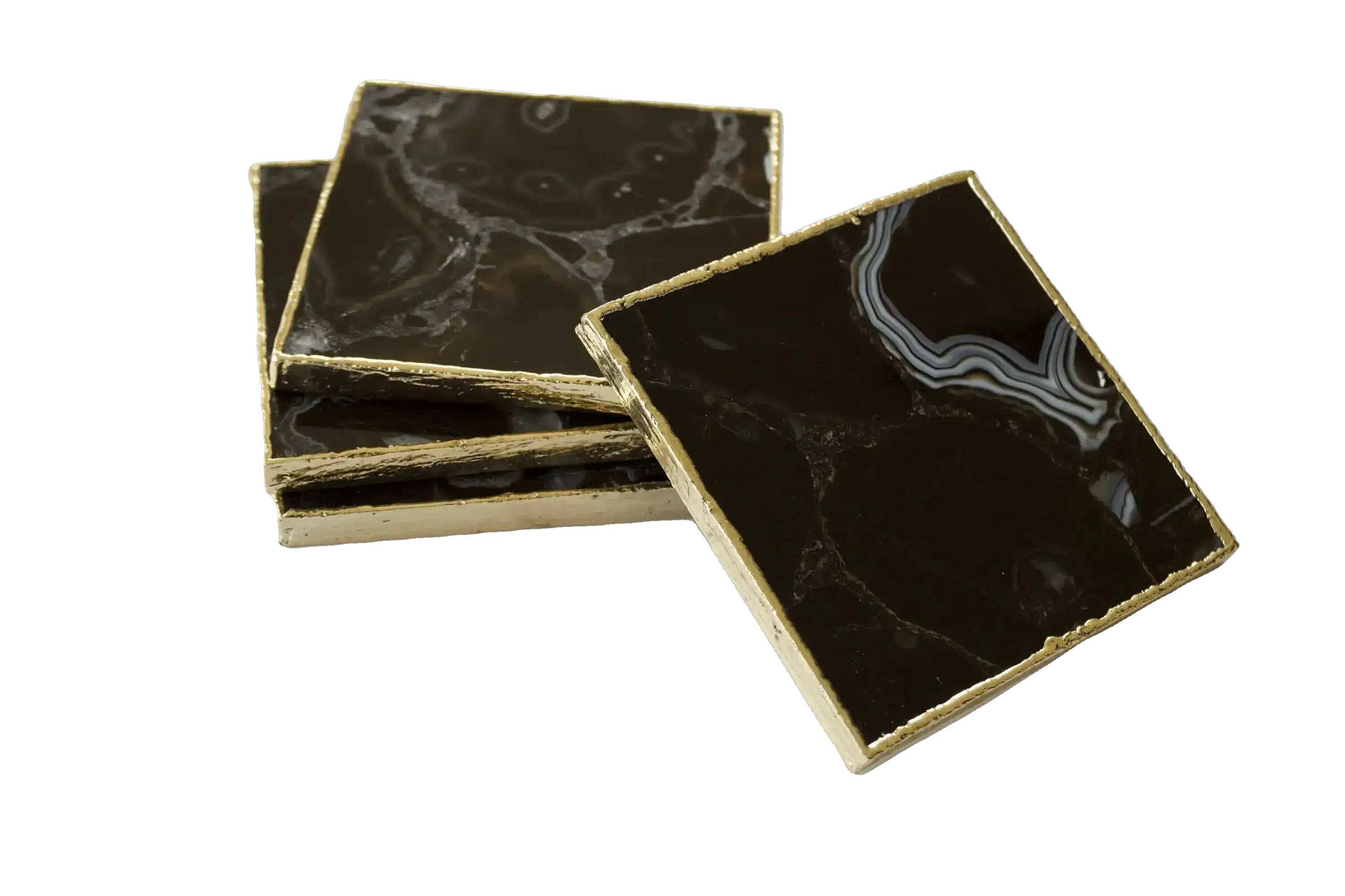 Black Agate Coasters - Set of 4 - Image 8