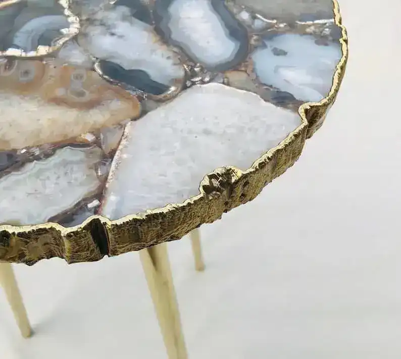 Black Agate Organic Edge Accent Table - Image 3