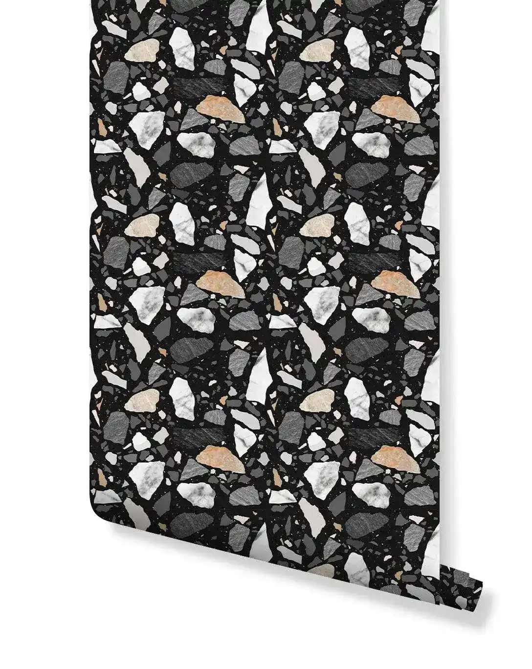 Black and Gray Texture Terrazzo Self Adhesive Wallpaper - Image 4