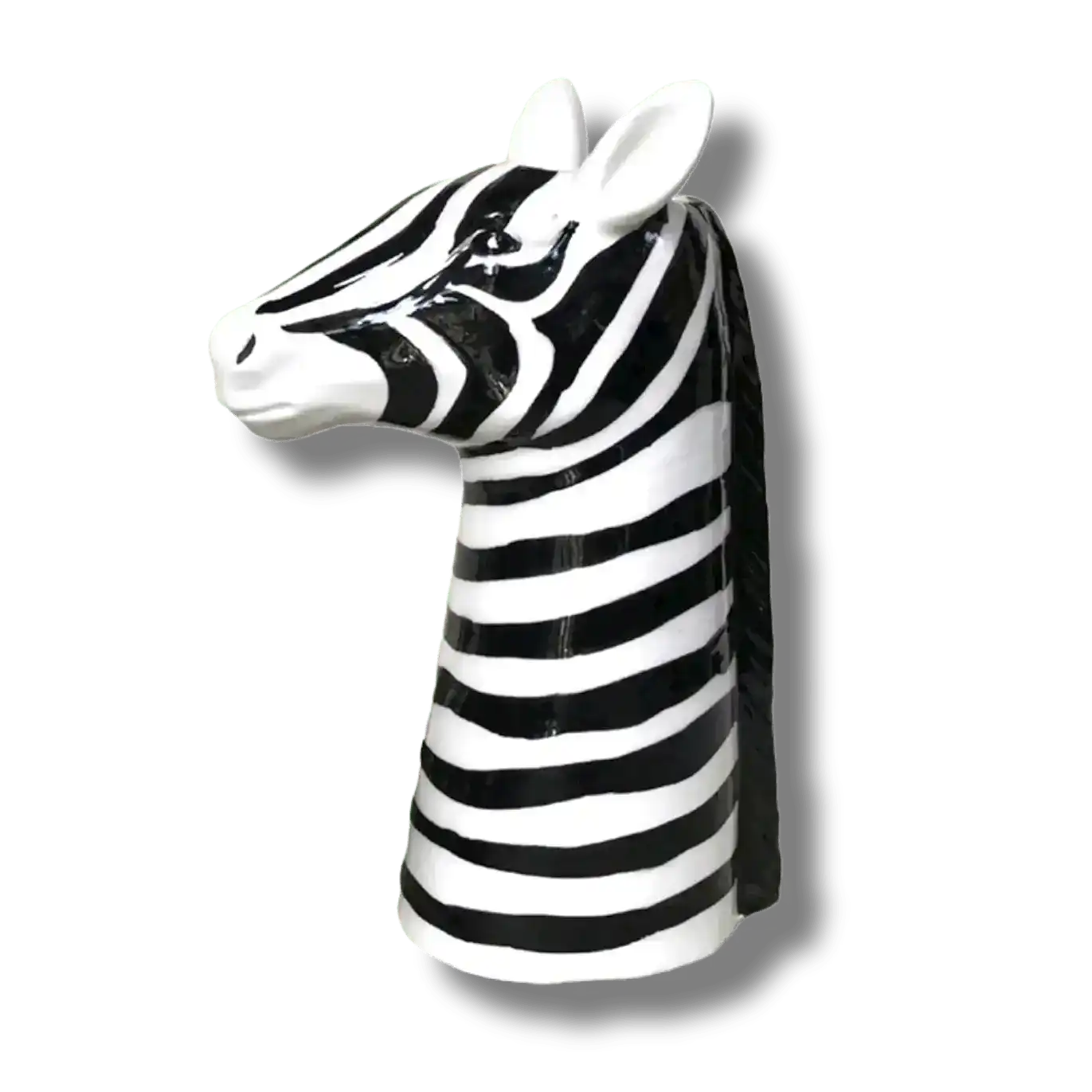 Black and White Zebra Head Ceramic Vase - Image 7