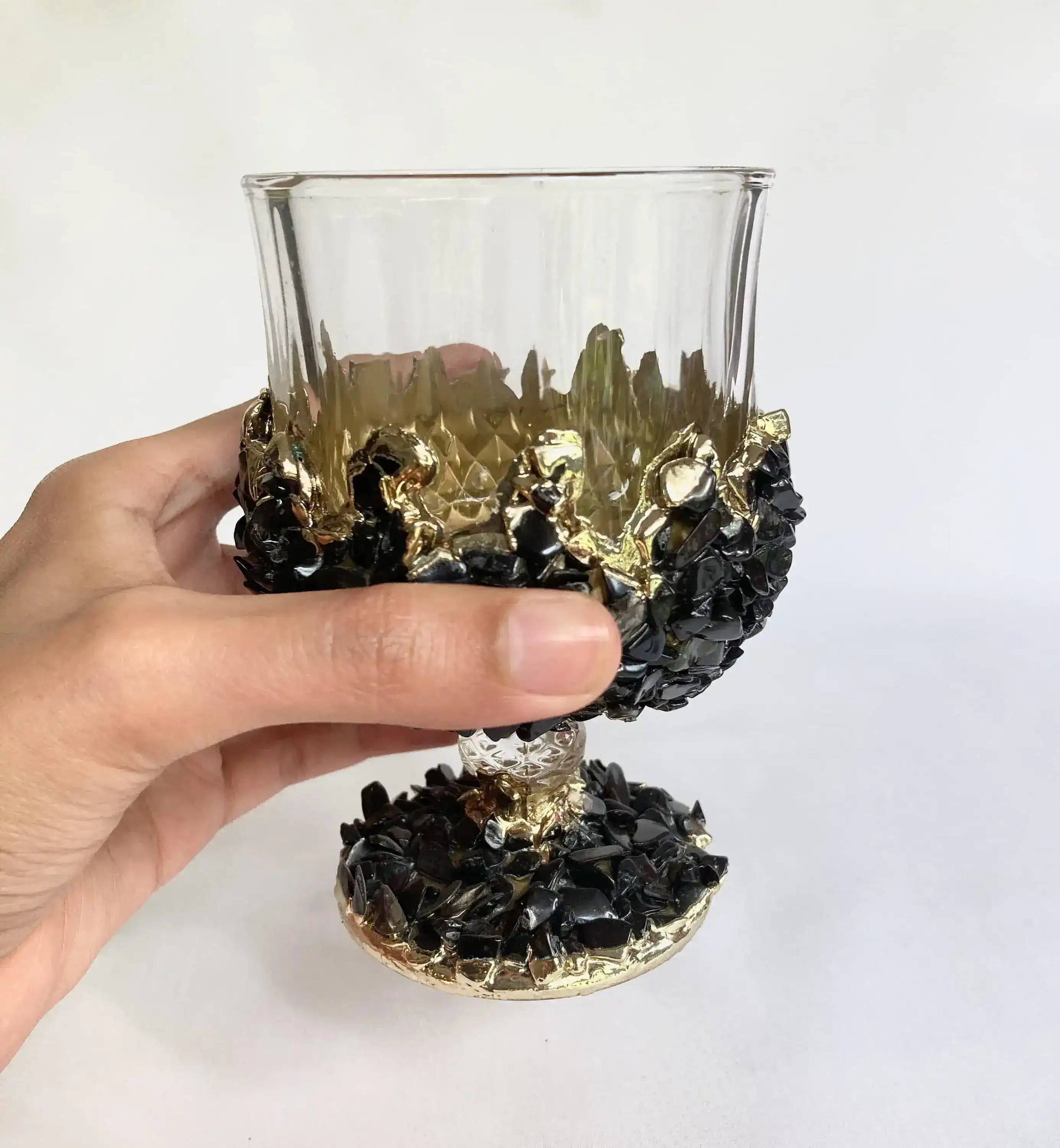 Black Quartz Wine Glass - Set of 2 - Image 2