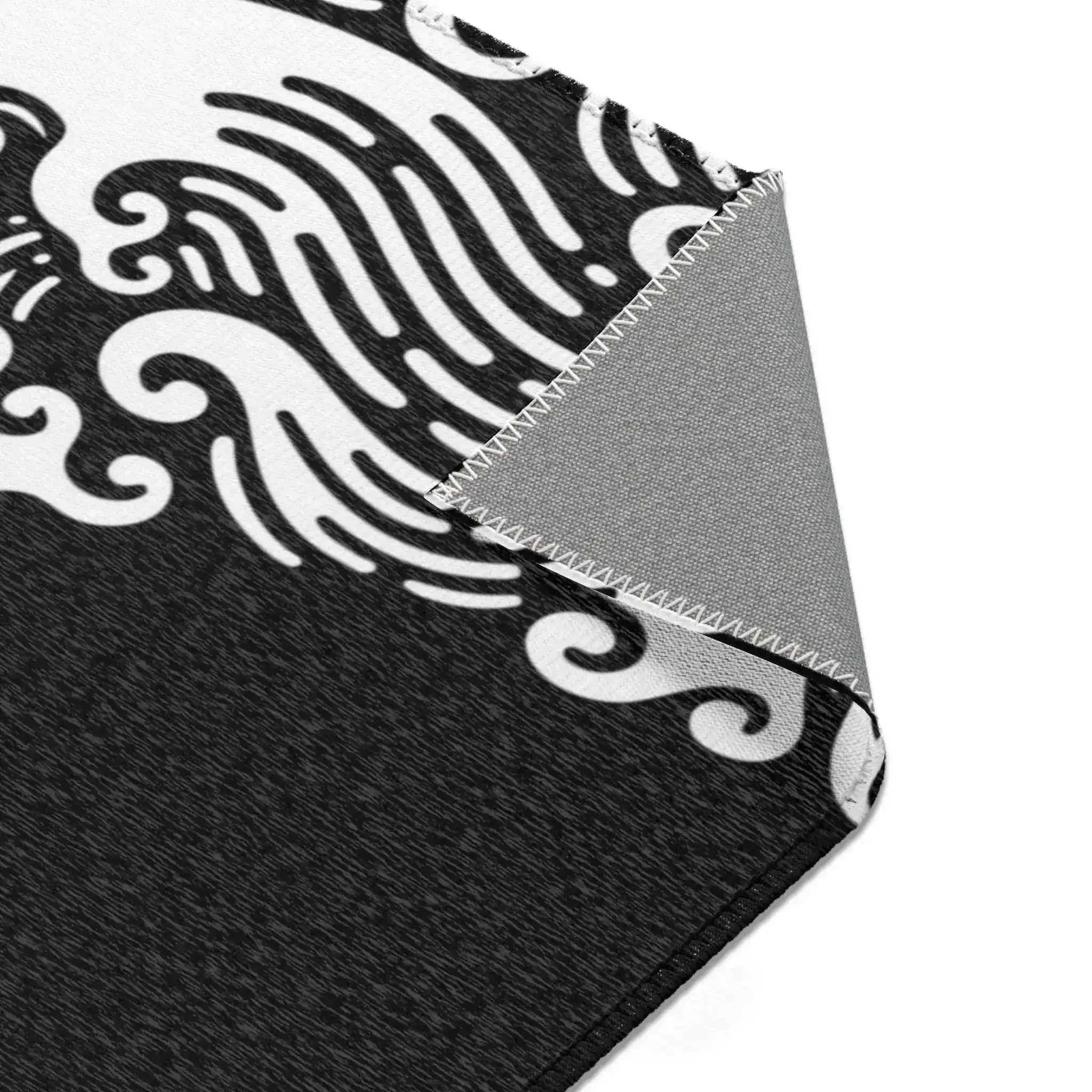 Black & White Koi Wave Accent Rug - Image 8