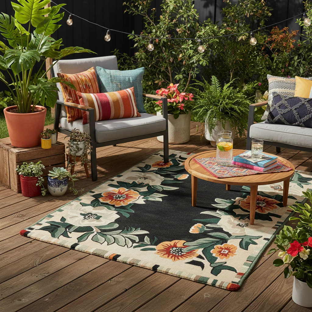 Bloom Border Hand Tufted Rug - Image 3