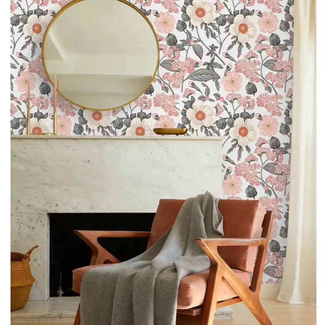 Blooming White Flowers Wall Mural - Image 3