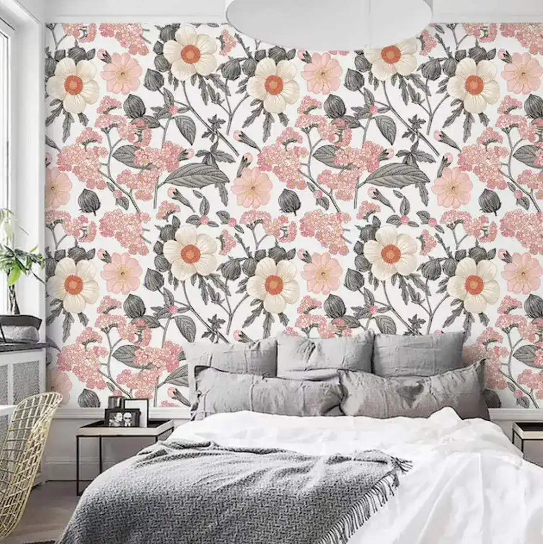 Blooming White Flowers Wall Mural - Image 4
