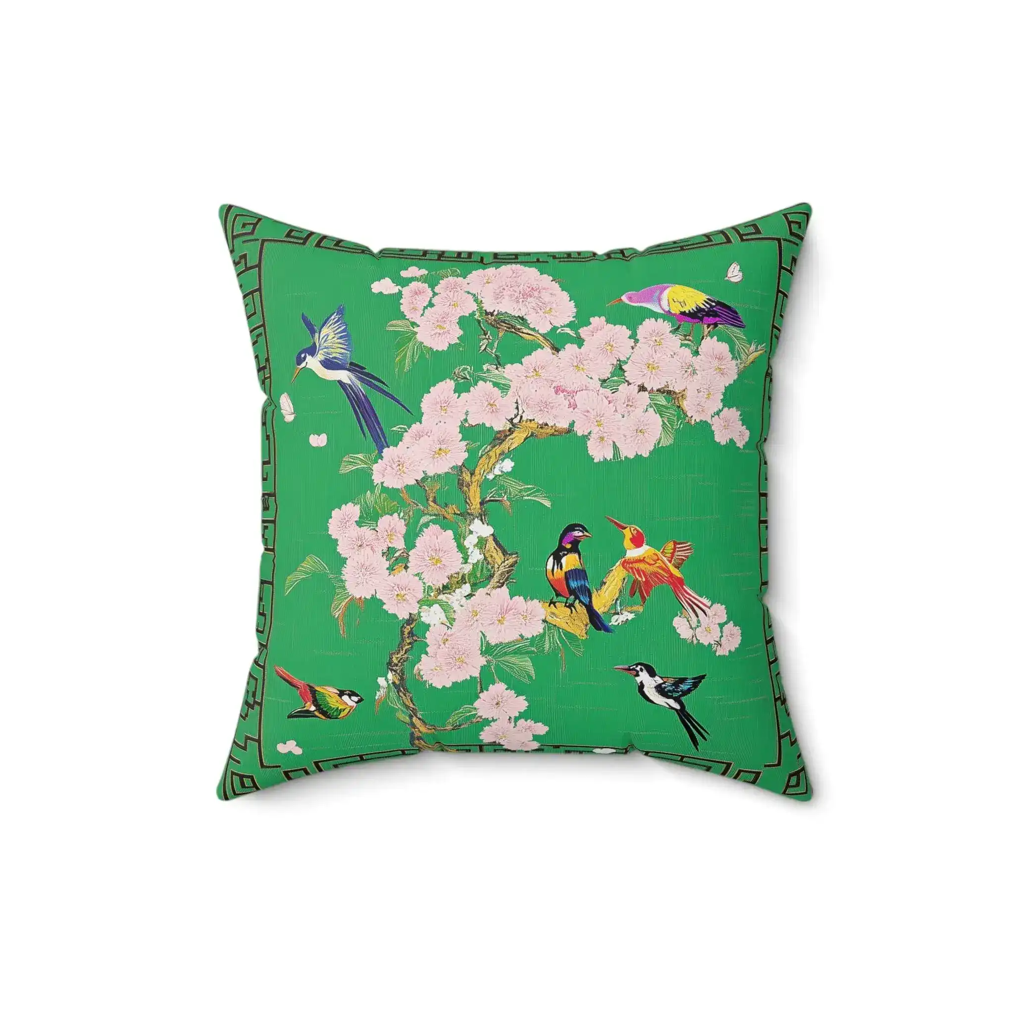 Blossom and Birds Throw Pillow - Image 3