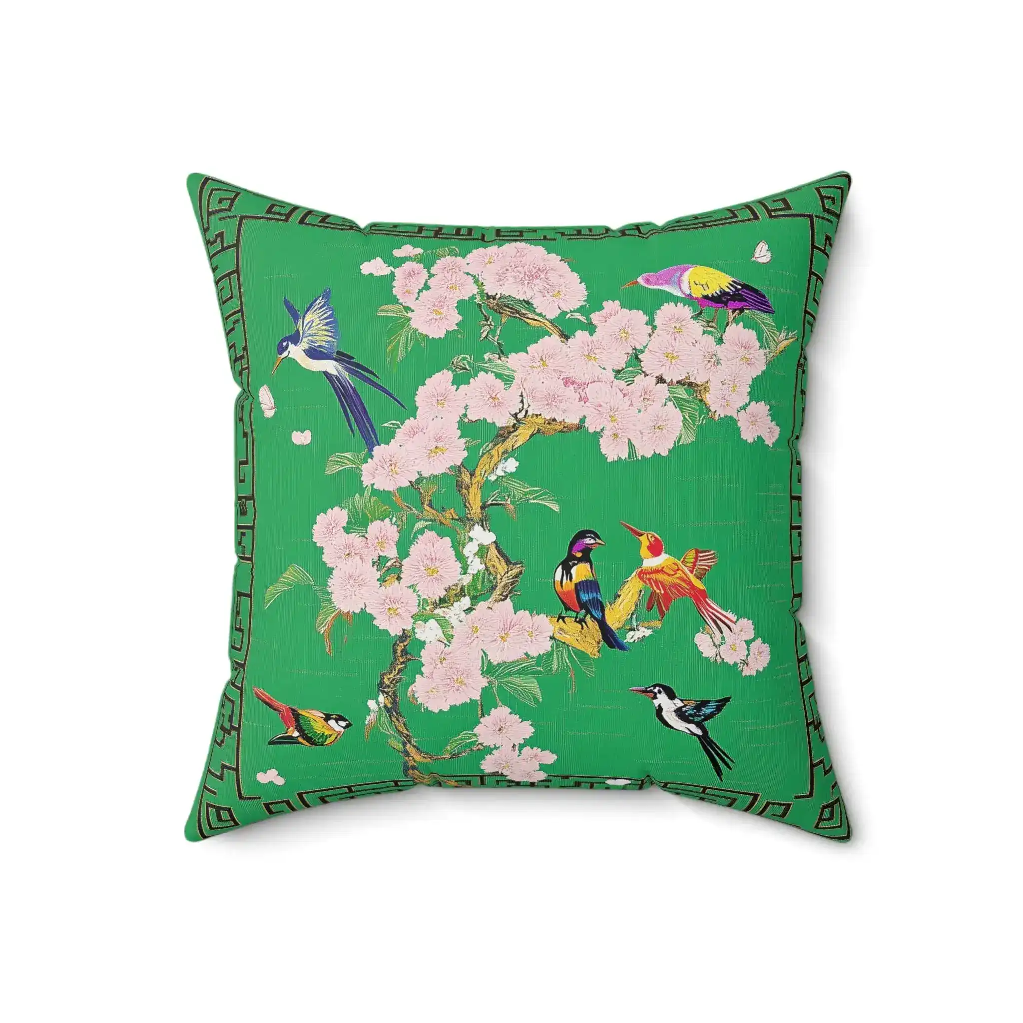 Blossom and Birds Throw Pillow - Image 4