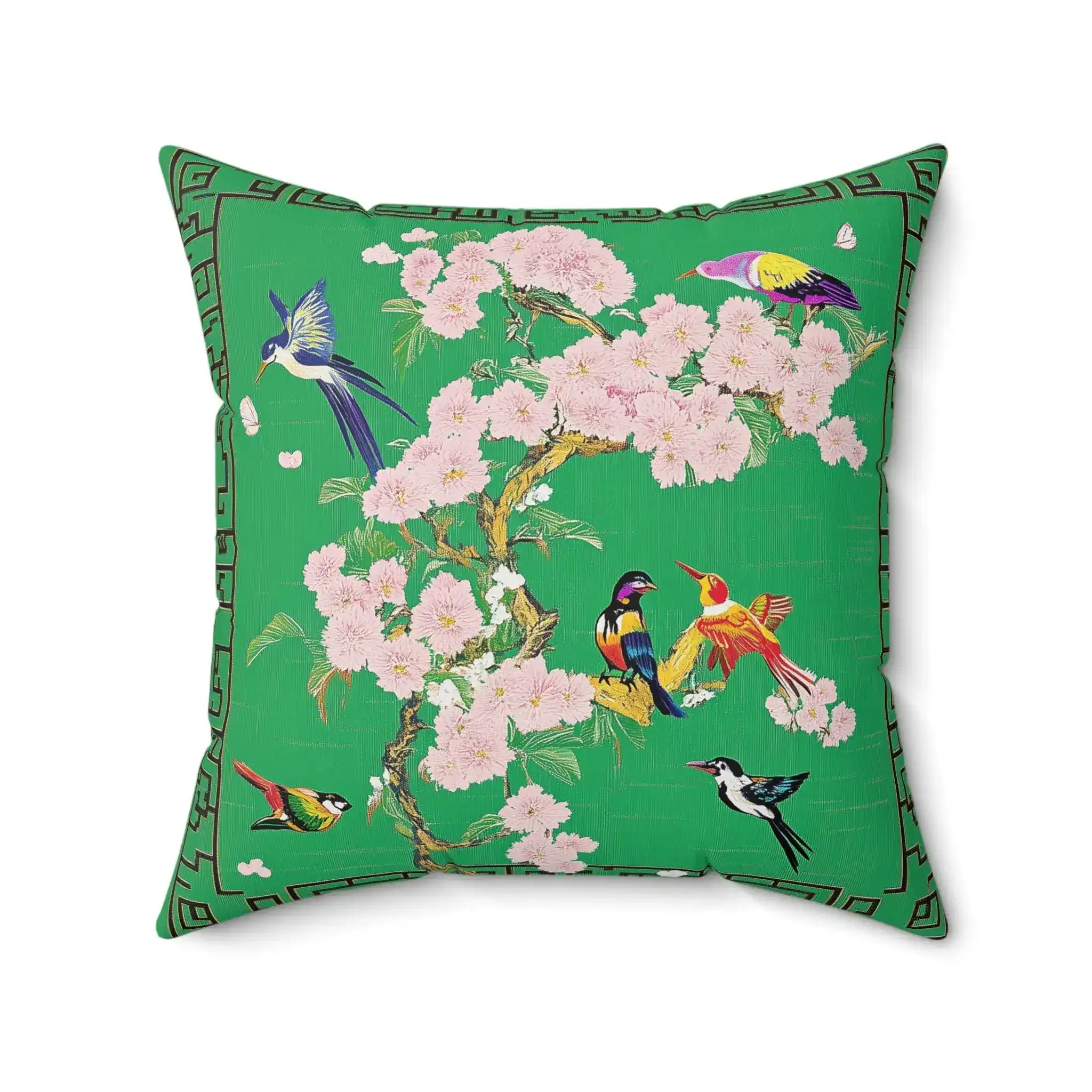 Blossom and Birds Throw Pillow - Image 5