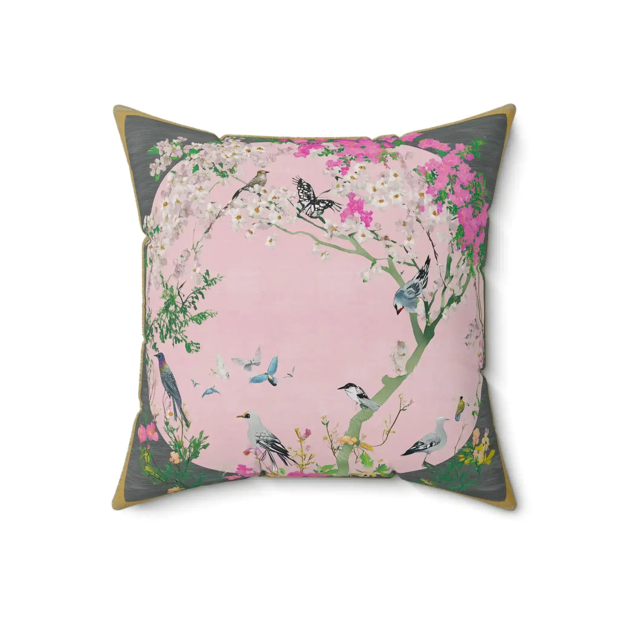 Blossom Moon Aviary Throw Pillow - Image 4