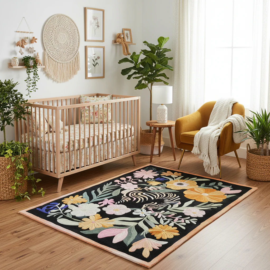 Blossom Safari Hand Tufted Wool Rug - Image 3
