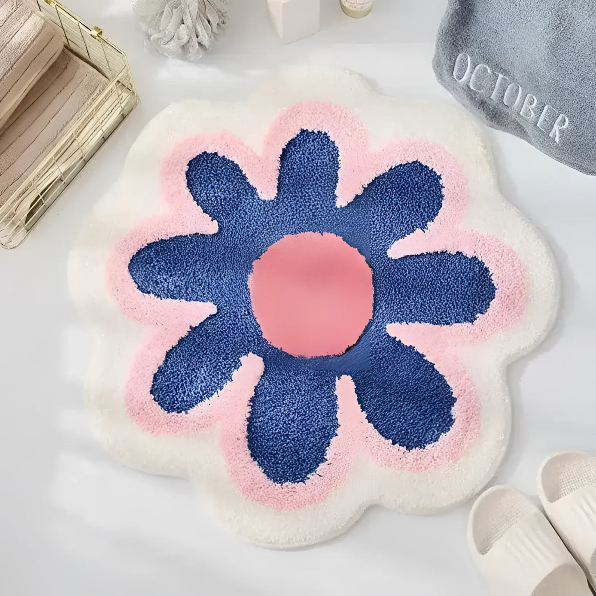 Blossoming Flower Accent Rug Bath Mat - Image 3